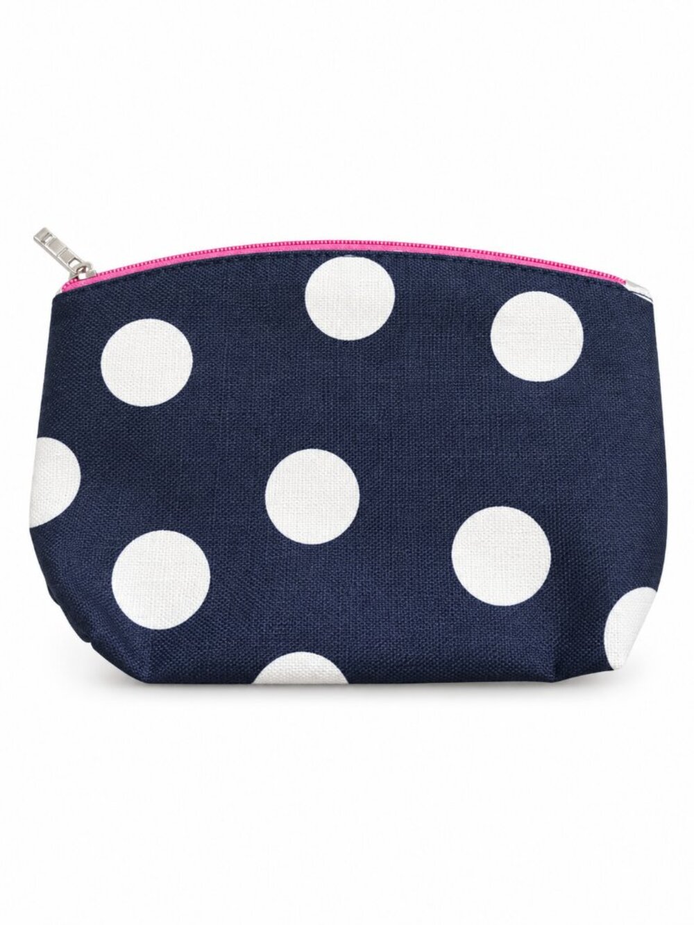 Lancôme Black White Polka Dot Makeup Bag Pink Lining Zip Cosmetic Pouch